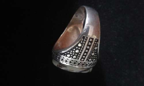 .925 Sterling Silver Mens Gemstone Ring