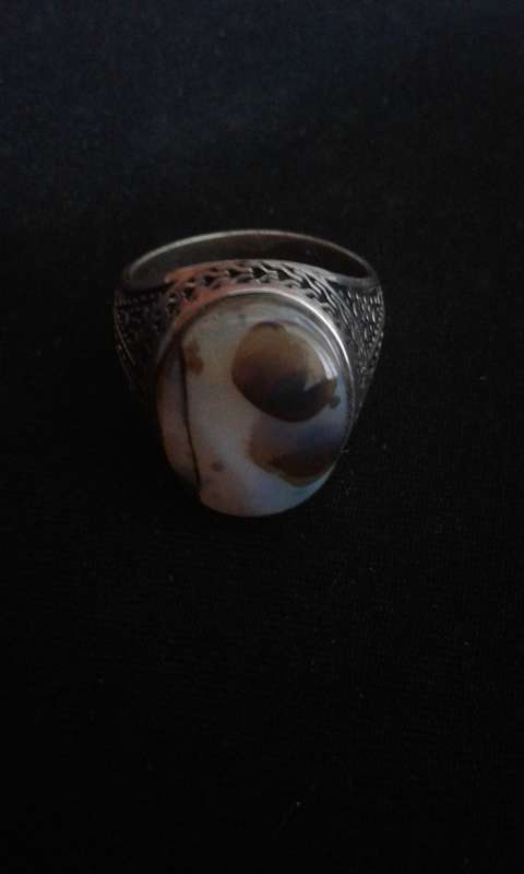 .925 Sterling Silver Mens Gemstone Ring