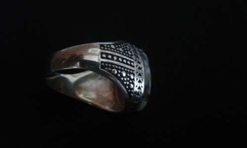 .925 Sterling Silver Mens Gemstone Ring