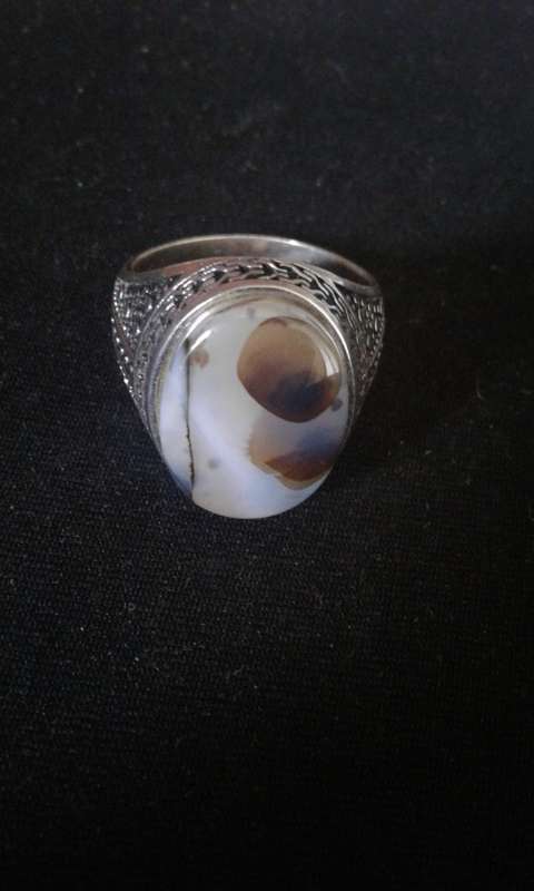 .925 Sterling Silver Mens Gemstone Ring