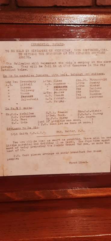 *RARE* WW2 Daily Order from HMS Sussex : Surrender of Japanese Southern Armies
