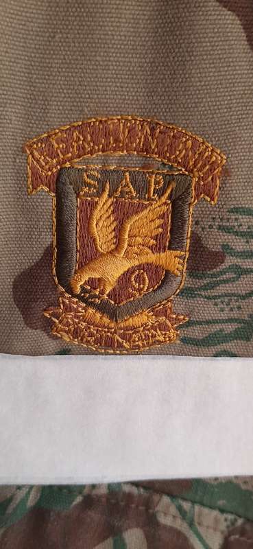 Pre-1994 : SAP Reaction Unit No. 9 (Port Natal) Embroidered Camouflage Bush Jacket .