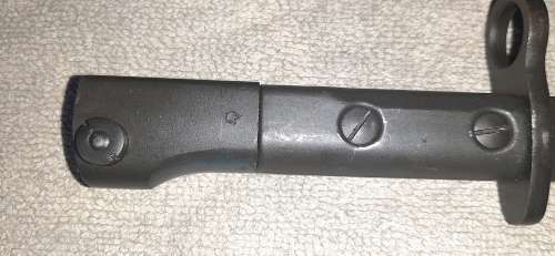 * ORIGINAL * - Union Defence Force Marked : 1960s South African Uzi S1 Bayonet w/ Scabbard.