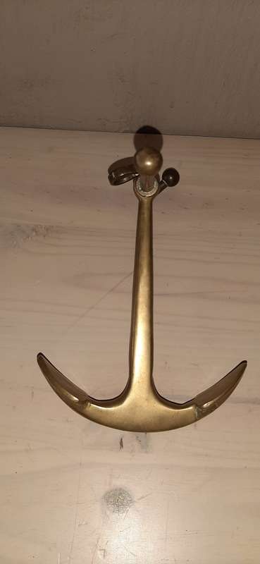 * Antique Solid Brass * - Nautical Anchor Ornament.