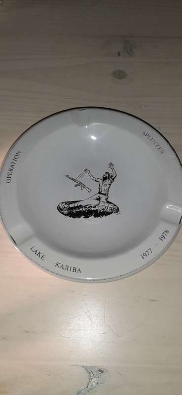 * Rhodesian Bush War * -  ULTRA RARE : Operation Splinter 1977 -78 Lake Kariba ZIPRA Gook Ash Tray.