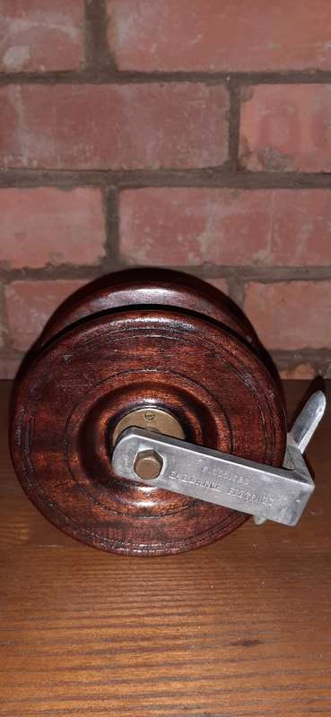 ** ANTIQUE - LARGE DEEP SEA FISHING REEL BY F. COOMBS **