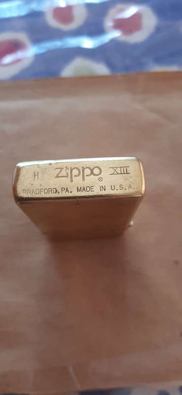 ** ORIGINAL- Vintage Solid Brass ZIPPO Slim Petrol Lighter w/ Certificate and Display Case. **