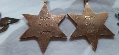 **ORIGINAL- RARE!! WWII S.A.A.F Medal and Wing Insignia Group for 2 Wing Heavy Bomber Squadron.**