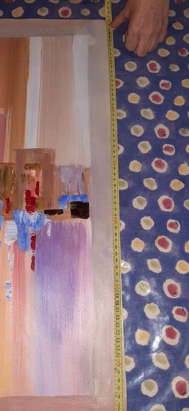 ** Large 21st  Century Urban Cityscape Oil on Canvas Painting (1m x 0,7m).**