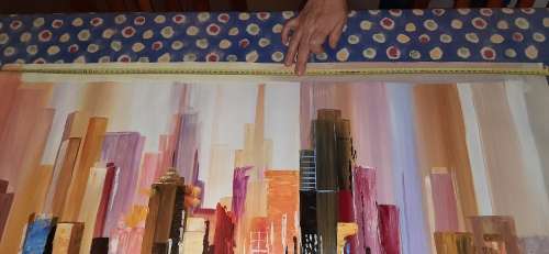 ** Large 21st  Century Urban Cityscape Oil on Canvas Painting (1m x 0,7m).**