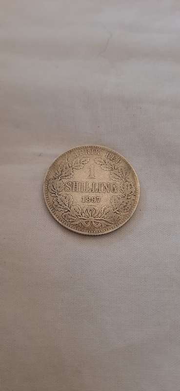 ** Boer War : 1897 Sterling Silver Z.A.R. Kruger 1 Shilling.**