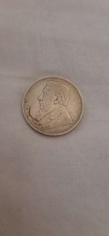 ** Boer War : 1897 Sterling Silver Z.A.R. Kruger 1 Shilling.**
