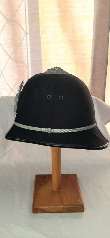 ** ORIGINAL- 1970s British South Yorkshire Police Helmet and Badge. **