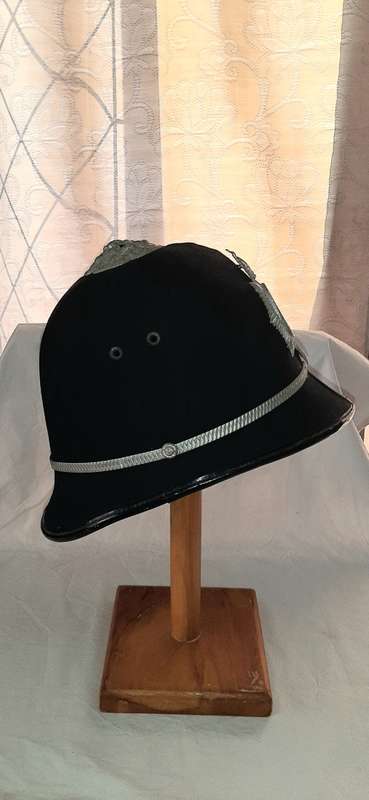 ** ORIGINAL- 1970s British South Yorkshire Police Helmet and Badge. **