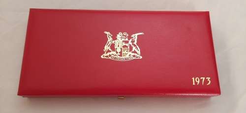 **ORIGINAL- 1973  South African Mint Long Proof Set in Box (Incomplete) 7 Coins. #1 **