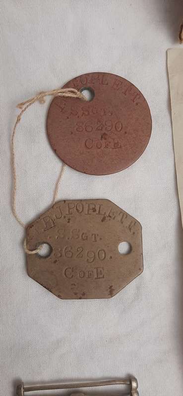 **WWII (1939-1945) Poplett Family Medal and Identity Disc Set (Husband and Wife) Lot #3.**