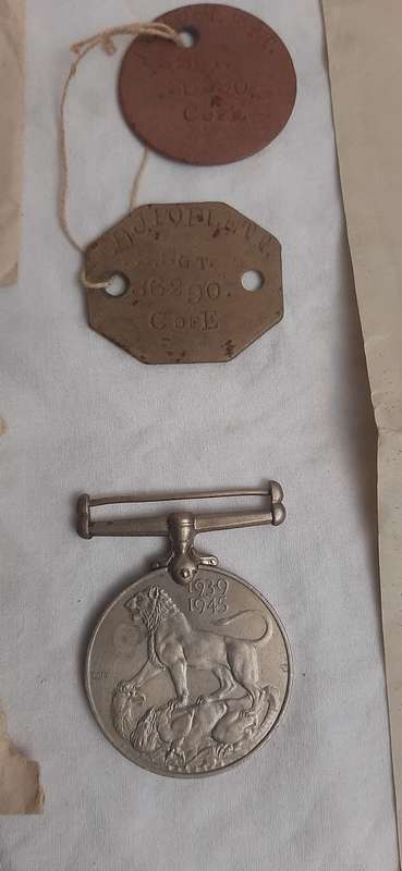 **WWII (1939-1945) Poplett Family Medal and Identity Disc Set (Husband and Wife) Lot #3.**