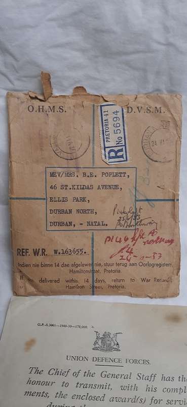 **WWII (1939-1945) Poplett Family Medal and Identity Disc Set (Husband and Wife) Lot #3.**