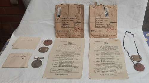 **WWII (1939-1945) Poplett Family Medal and Identity Disc Set (Husband and Wife) Lot #3.**