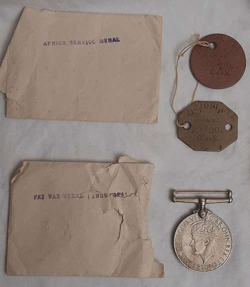 **WWII (1939-1945) Poplett Family Medal and Identity Disc Set (Husband and Wife) Lot #3.**