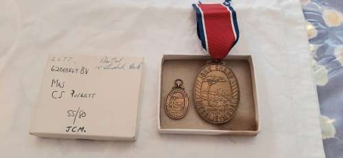 ** John Chard Medal Numbered 2677 in Box w/ Miniature att. Major C.S. Poplett (Lot #4).**