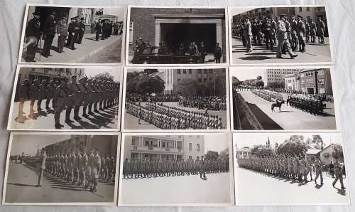 ** RARE : 1956 Rhodesia-Nyasaland Appointment of Sir Roy Welensky Parade Photographs (x 9) Lot #1.**
