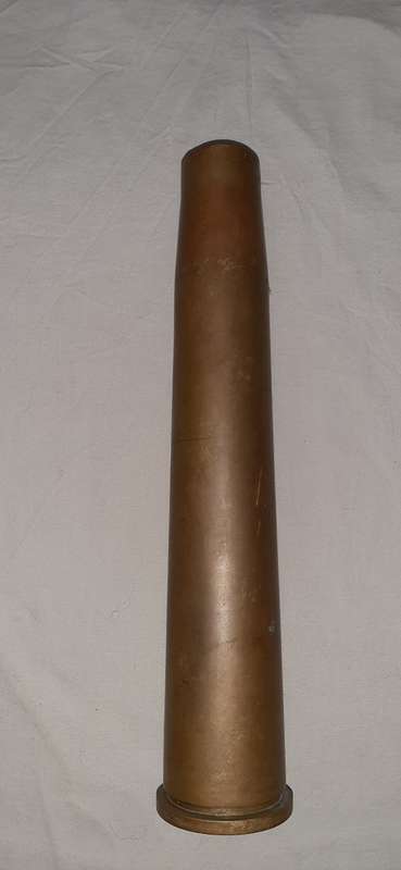 ** ORIGINAL- 1952 War Department Marked 40mm Bofors AAA Brass Shell (34cm).**