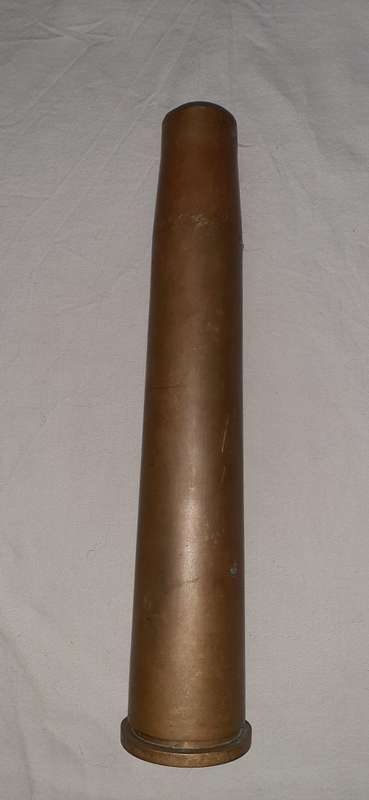 ** ORIGINAL- 1952 War Department Marked 40mm Bofors AAA Brass Shell (34cm).**