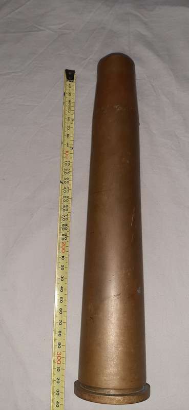 ** ORIGINAL- 1952 War Department Marked 40mm Bofors AAA Brass Shell (34cm).**