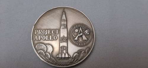 **ORIGINAL-  1972 U.S. Project Apollo 16 NASA  .925 Silver Medallion (24.09 g).**