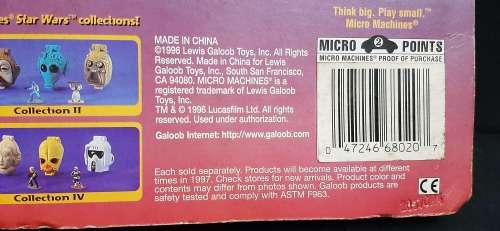 **MINT CONDITION : STAR WARS 1996/7 `Micro Machines` Collection III Jawa, Yoda and Leia.  .**