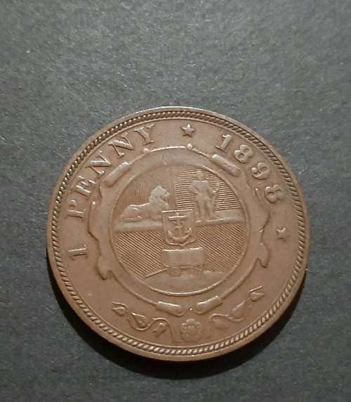 ** 1898 Z.A.R. 1 Penny Kruger Coin (VF/F) .**