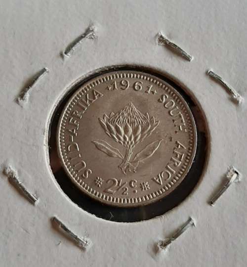 ** MINT: 1961 South Africa 2½ Cent Silver Coin .** #3