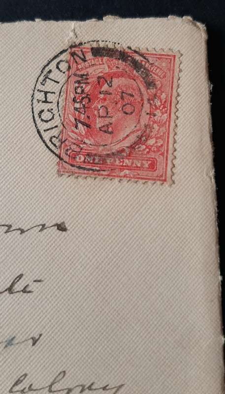 ** 1907 1 Penny KEVII on Letter Cover to Cape Colony w/ Letter.**