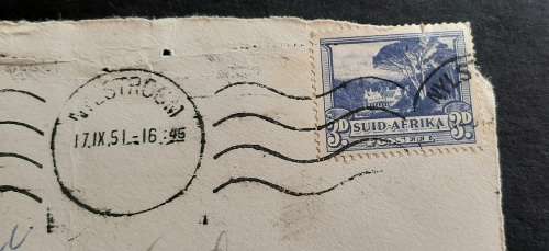 ** 1933 Suid-Afrika 3D Blue and 1930 U.S. 2 cents Stamp Pair on Barclay`s Bank Letter Cover.**