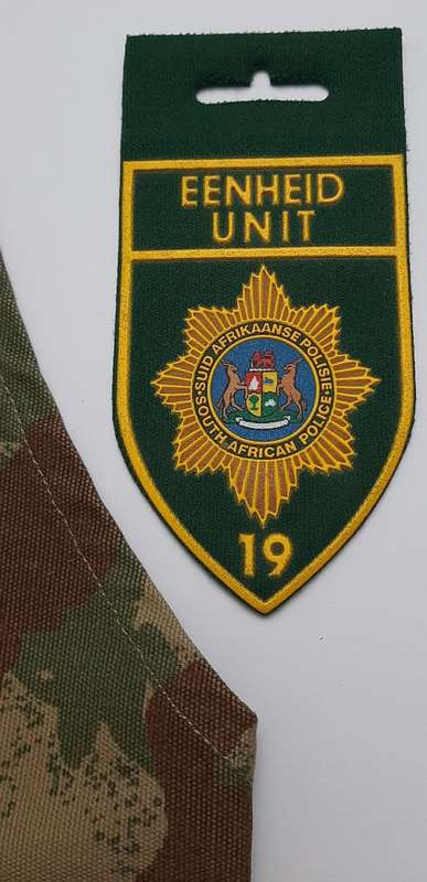 ** Pre-1994 South African Police (SAP) Camo L/Sergeant Brassard and Unit 19 Pocket Flash **