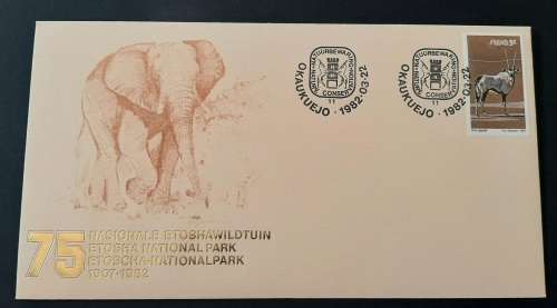 ** 1982 Etosha National Park 75 SWA 5c FDC w/ Insert Card.**