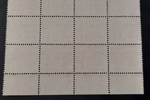 ** 1966 Basutoland Red 1c Postage Due Lesotho Overprint Mint Block Sheet x16.**