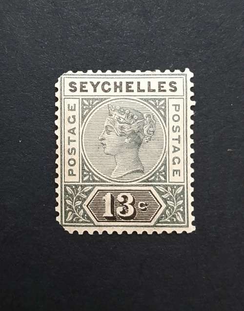 ** 1892 Seychelles Green QV 13 cents Stamp (Used).**