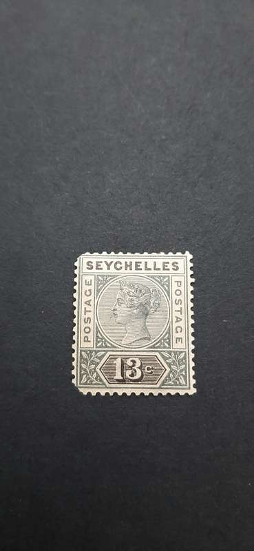 ** 1892 Seychelles Green QV 13 cents Stamp (Used).**