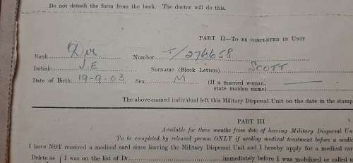 ** ORIGINAL- WWII British Army Soldier`s Release Book and .925 Sterling Silver ID Bracelet.**