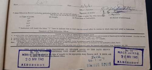 ** ORIGINAL- WWII British Army Soldier`s Release Book and .925 Sterling Silver ID Bracelet.**