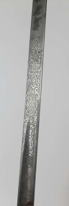 ** WWI  KGV British 1897 Pattern Infantry Officer`s Sword w/ Scabbard.**