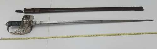 ** WWI  KGV British 1897 Pattern Infantry Officer`s Sword w/ Scabbard.**