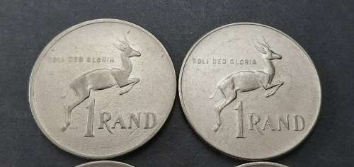 ** 1981 South Africa Lot x 6  Nickel R1 Coins [Circulated] (F / VG).**