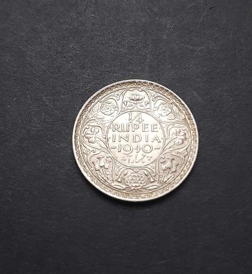 ** 1940 India ¼ Rupee .500 Silver Coin #1  ( XF ) [Uncirculated].**