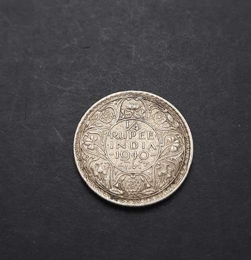 ** 1940 India ¼ Rupee .500 Silver Coin #2  ( XF ) [Uncirculated].**