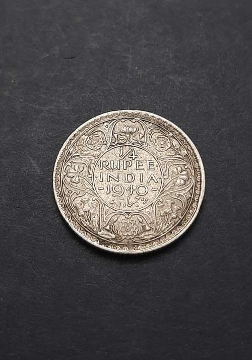 ** 1940 India ¼ Rupee .500 Silver Coin #2  ( XF ) [Uncirculated].**