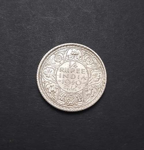 ** 1940 India ¼ Rupee .500 Silver Coin #3  ( XF ) [Uncirculated].**