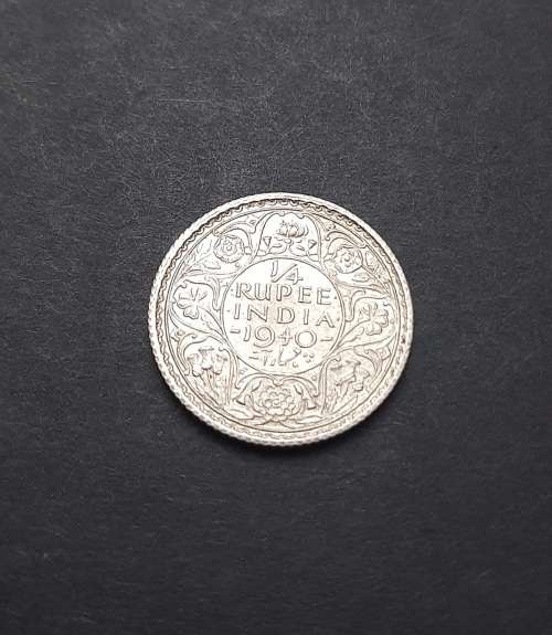 ** 1940 India ¼ Rupee .500 Silver Coin #3  ( XF ) [Uncirculated].**